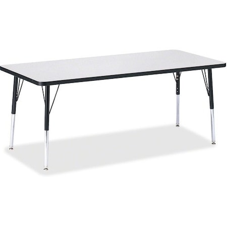 Jonti-Craft TABLE, RECTANGLE, 30X72, GY/BK JNT6413JCE180